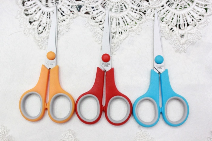 KAIBO405-1 color stainless steel scissor and Rubber scissors