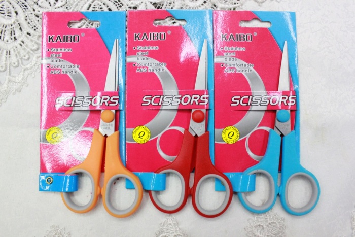 KAIBO405-1 color stainless steel scissor and Rubber scissors