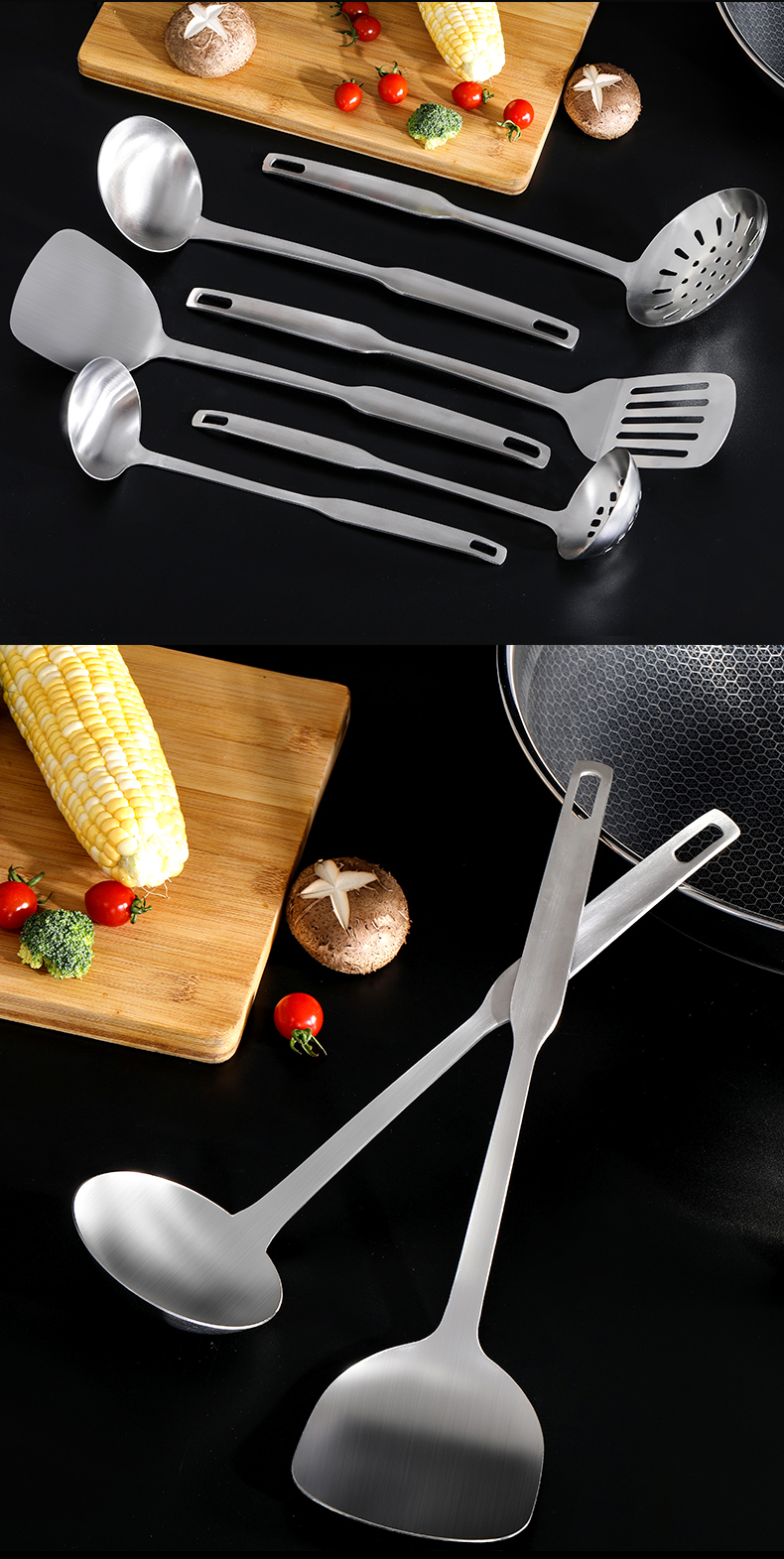 Kitchen Tools Thickened Stainless Steel Frying Spatula Soup Spoon and Strainer 360 Rotating Rack Cooking Cookware Kitchen Tools Thickened Stainless Steel Frying Spatula Soup Spoon and Strainer 360 Rotating Rack Cooking Cookware