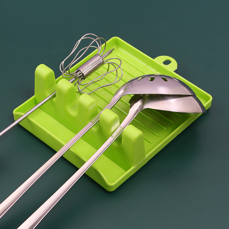 Kitchen Lid Rack Household Spatula Rack Mat Holder Tableware Storage Multi-Functional Plastic Storage Rack Soup Spoon Shovel Mat