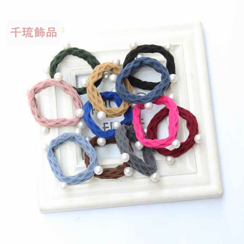 Korean Style Wave Hair Band Pearl Headband Hair Band Widen and Thicken Seamless Hair Rope High Elastic Hair Band Wholesale Korean Style Wave Hair Band Pearl Headband Hair Band Widen and Thicken Seamless Hair Rope High Elastic Hair Band Wholesale
