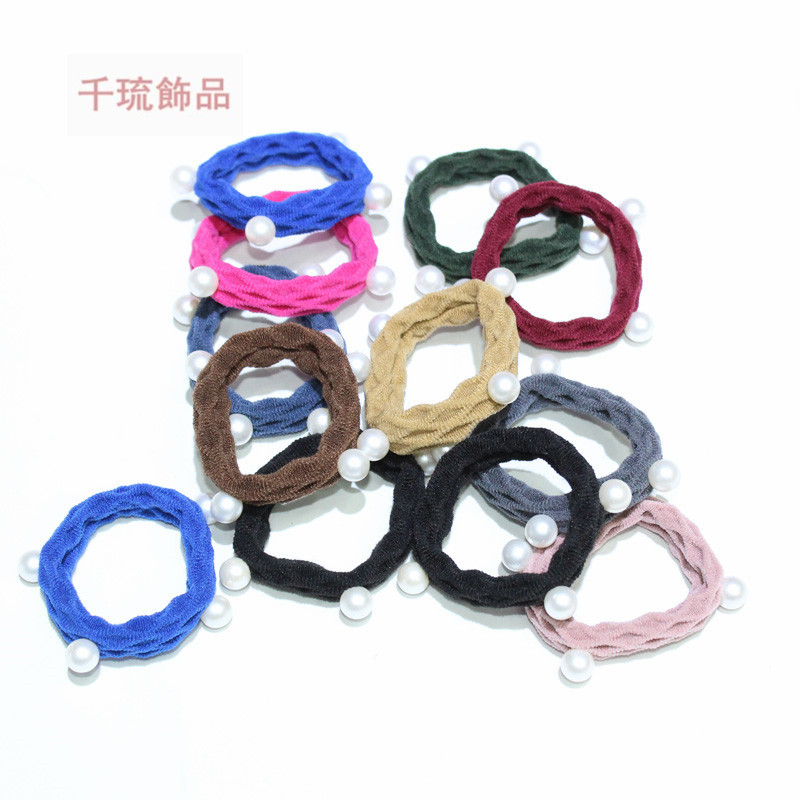 Korean Style Wave Hair Band Pearl Headband Hair Band Widen and Thicken Seamless Hair Rope High Elastic Hair Band Wholesale Korean Style Wave Hair Band Pearl Headband Hair Band Widen and Thicken Seamless Hair Rope High Elastic Hair Band Wholesale