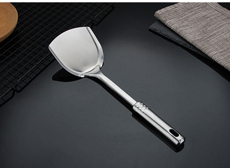In Stock Wholesale Practical Kitchen Stainless Steel Spatula with Magnetic Nine Beads Steel Handle Spatula Kitchenware Spatula