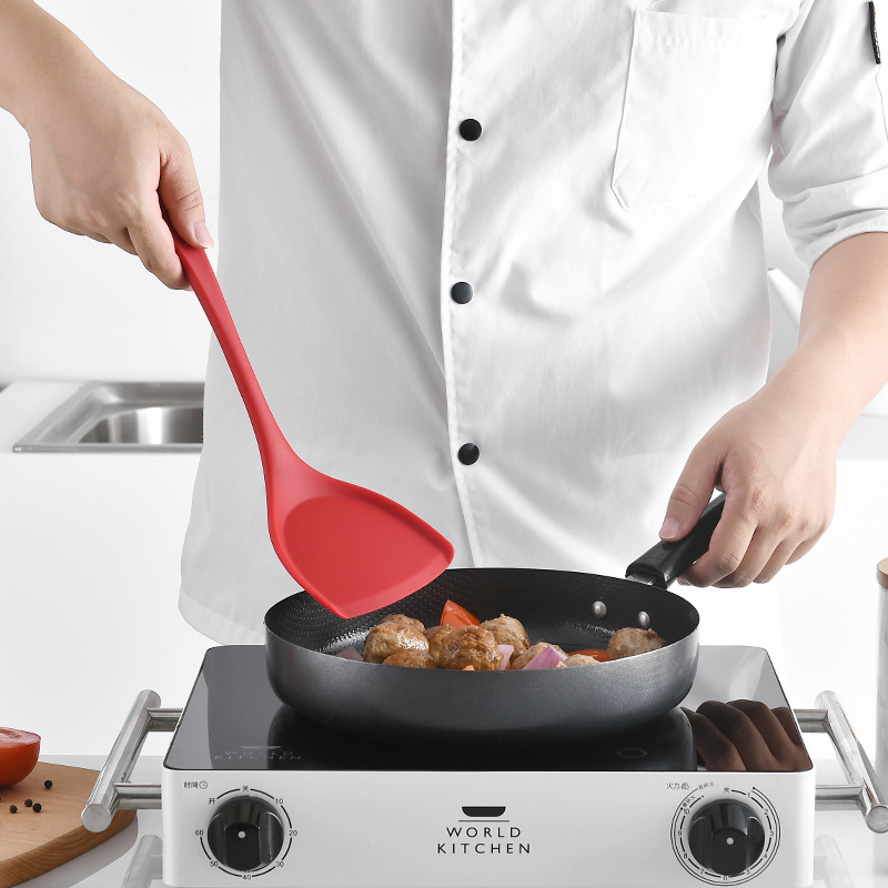 Cooking Spatula Silicone Kitchenware Chinese Spatula Integrated All-Inclusive Silicone Pot Non-Stick Spatula Spatula
