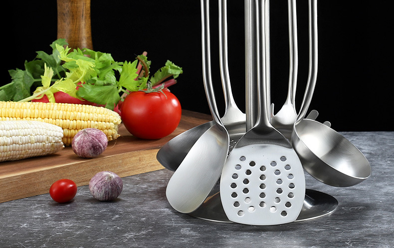 Jieyang 304 Stainless Steel Rosewood Spatula Spatula Kitchen Cooking Spoon And Shovel Kitchenware Set Soup Spoon And Strainer