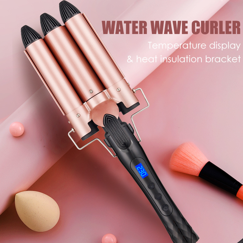 3-Tube Curly Hair Device 25M Amazon Hot 3-Stick Hair Curler Ceramic Oil Big Wave Three-Tube Hair Curler Outlet