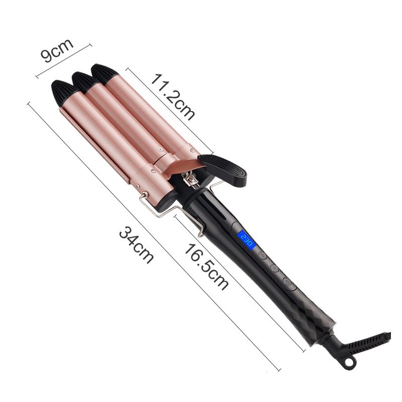 3-Tube Curly Hair Device 25M Amazon Hot 3-Stick Hair Curler Ceramic Oil Big Wave Three-Tube Hair Curler Outlet