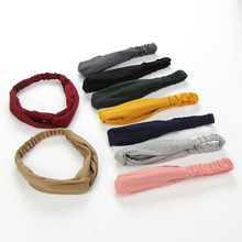 Hot-selling Korean version of the classic fresh small dot hair band Joker Wave dot printing middle fork hair band Spot wholesale
