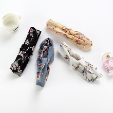 Hot-selling Korean version of the classic fresh small dot hair band Joker Wave dot printing middle fork hair band Spot wholesale