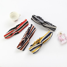 Hot-selling Korean version of the classic fresh small dot hair band Joker Wave dot printing middle fork hair band Spot wholesale