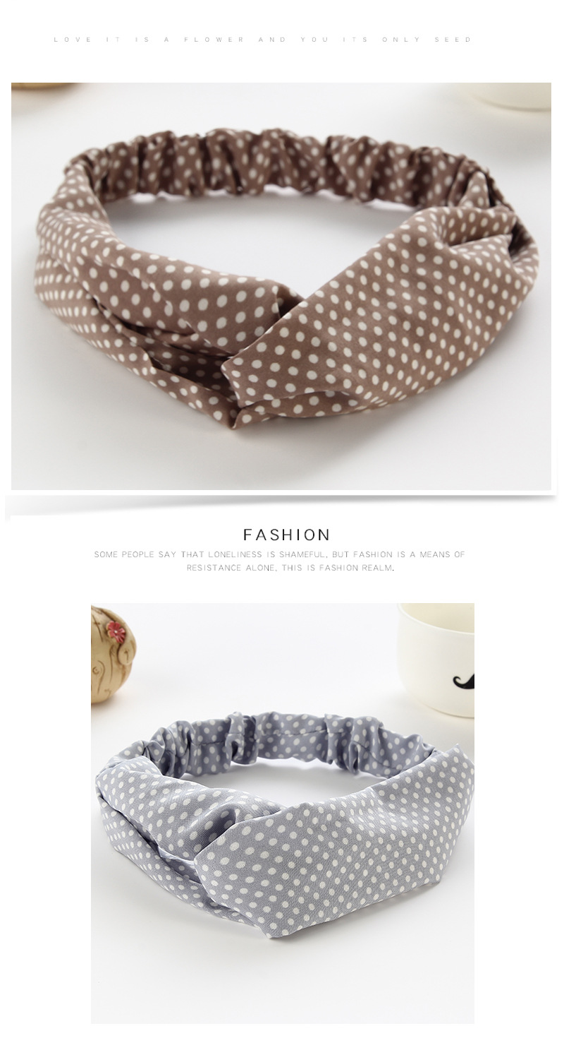 Hot-selling Korean version of the classic fresh small dot hair band Joker Wave dot printing middle fork hair band Spot wholesale