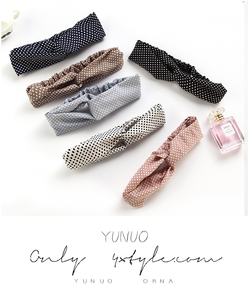 Hot-selling Korean version of the classic fresh small dot hair band Joker Wave dot printing middle fork hair band Spot wholesale