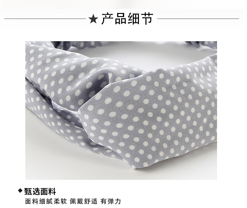 Hot-selling Korean version of the classic fresh small dot hair band Joker Wave dot printing middle fork hair band Spot wholesale