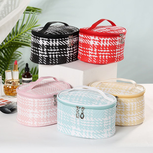 New Cross-Border Pu Travel Portable Large Capacity Storage Bag Striped Wash Bag Ladies Zebra Pattern Cosmetic Bag