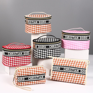 New Cross-Border Pu Travel Portable Large Capacity Storage Bag Striped Wash Bag Ladies Zebra Pattern Cosmetic Bag