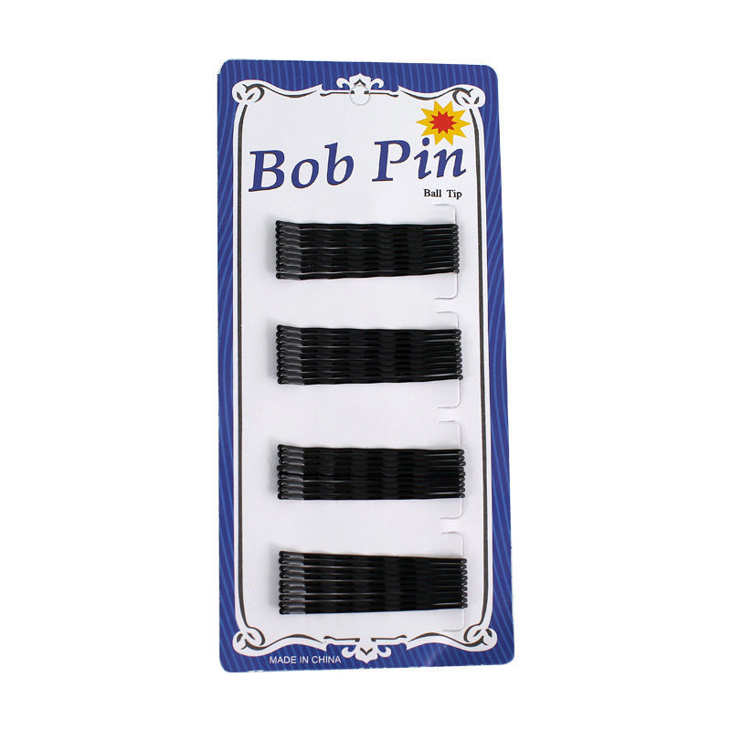 Blue Card Lacquer Black Steel Wire Hairpin Wave Hairpin Bride Invisible Hair Clip Hair Accessories Boutique Supply