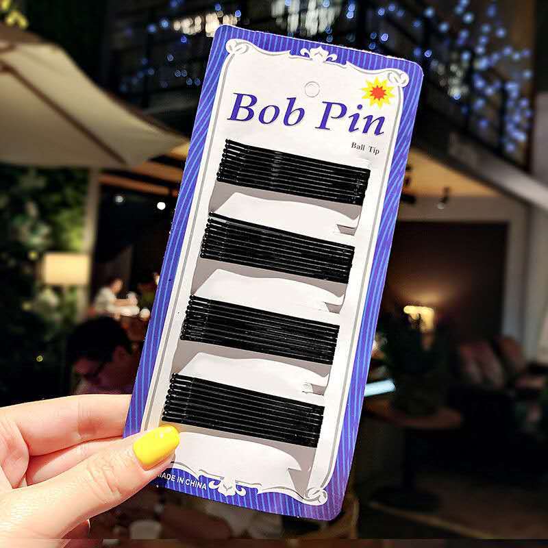 Blue Card Lacquer Black Steel Wire Hairpin Wave Hairpin Bride Invisible Hair Clip Hair Accessories Boutique Supply