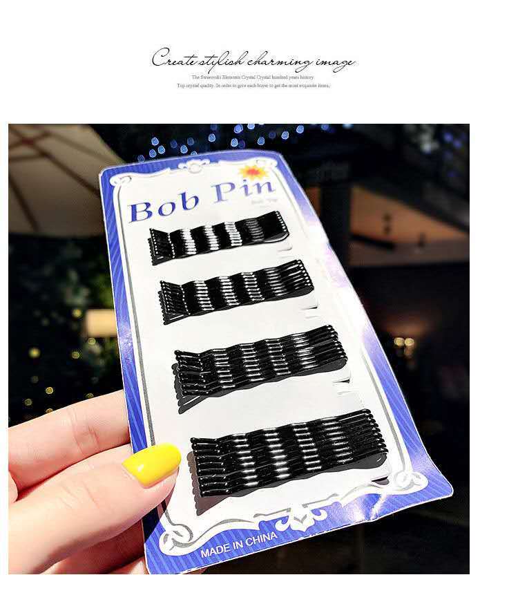 Blue Card Lacquer Black Steel Wire Hairpin Wave Hairpin Bride Invisible Hair Clip Hair Accessories Boutique Supply Blue Card Lacquer Black Steel Wire Hairpin Wave Hairpin Bride Invisible Hair Clip Hair Accessories Boutique Supply