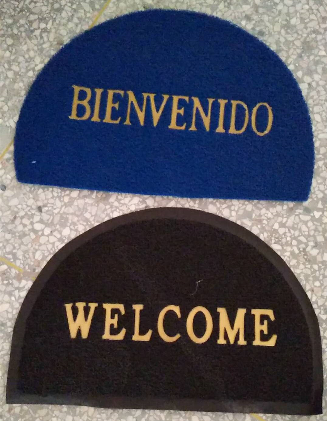 Thickened semicircle wire-drawing jigsaw mat door mat PVC mat Mosaic floor mat non-slip mat household mat