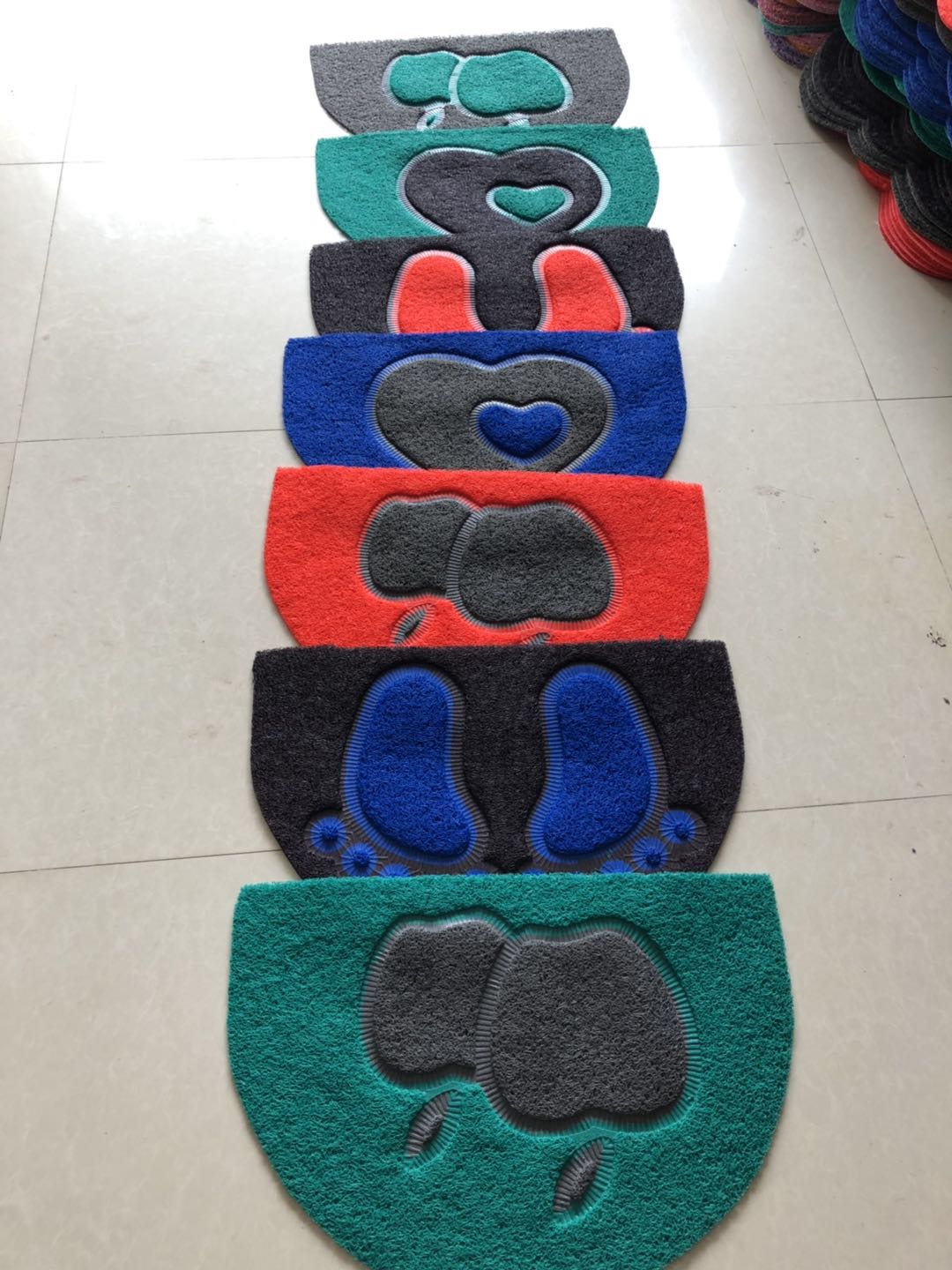 Thickened semicircle wire-drawing jigsaw mat door mat PVC mat Mosaic floor mat non-slip mat household mat