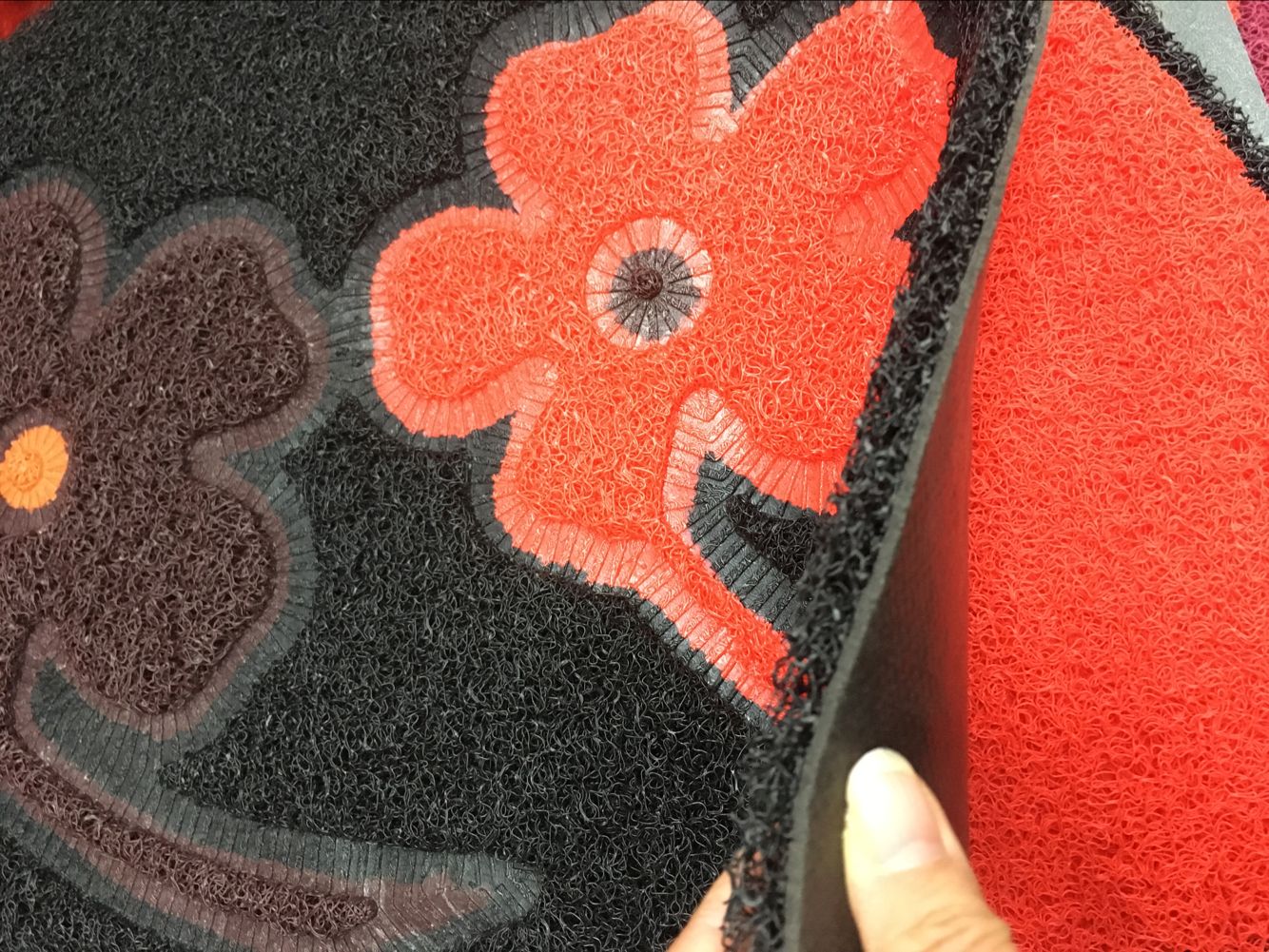 Thickened semicircle wire-drawing jigsaw mat door mat PVC mat Mosaic floor mat non-slip mat household mat