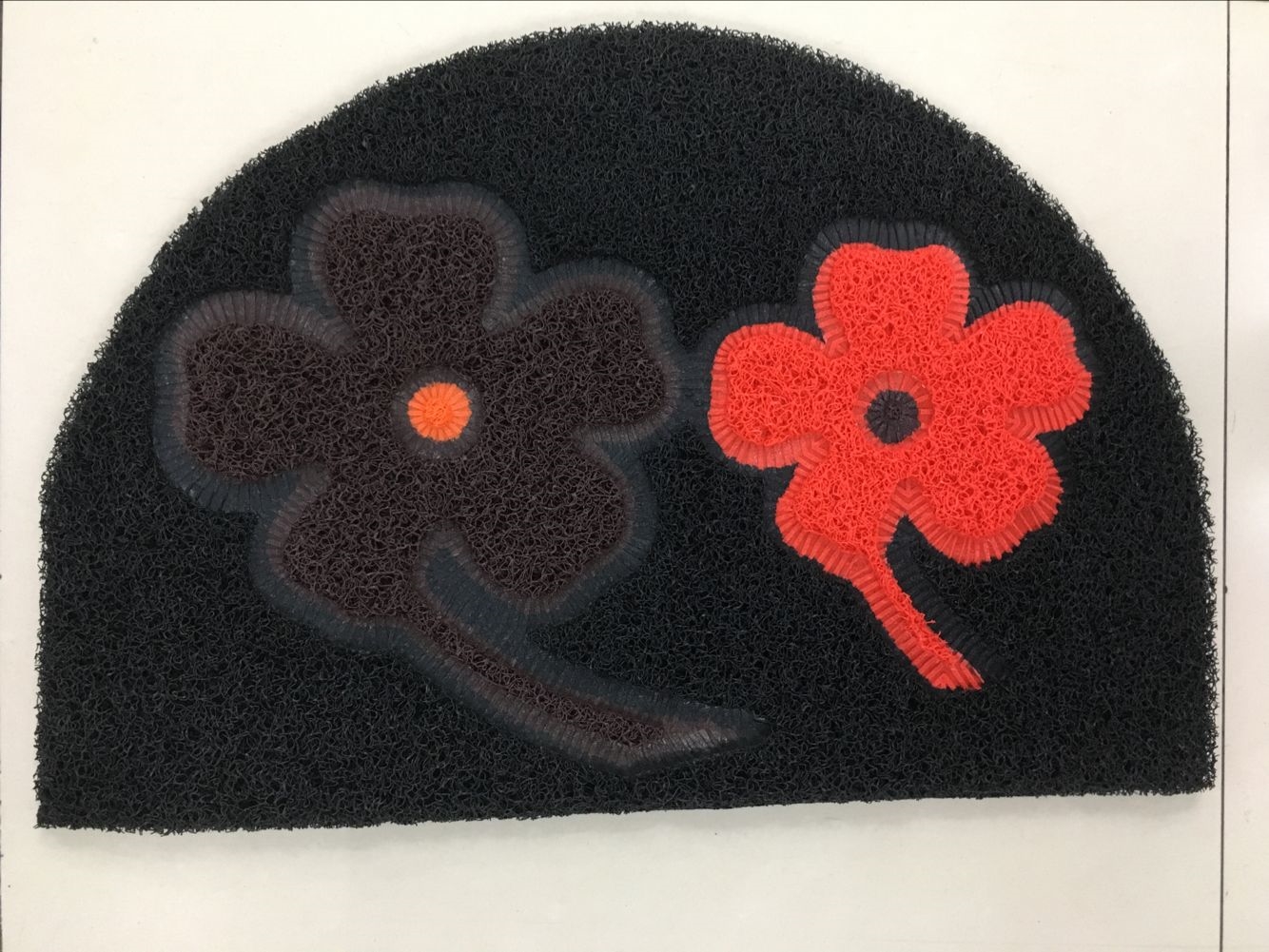 Thickened semicircle wire-drawing jigsaw mat door mat PVC mat Mosaic floor mat non-slip mat household mat