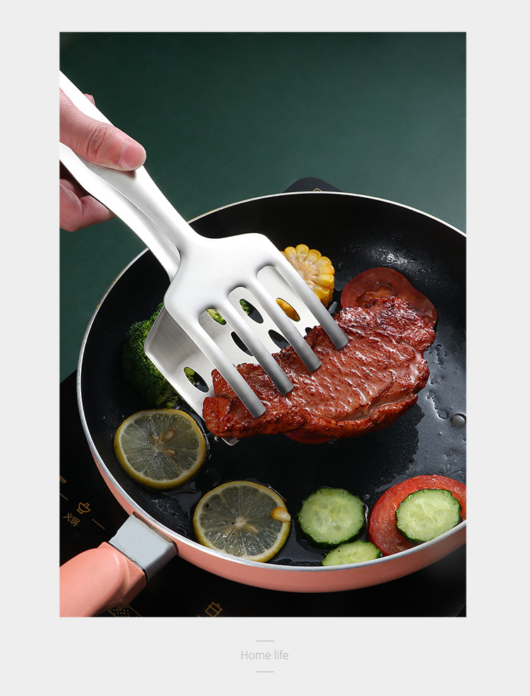 Fried Fish Spatula Combo Food Clip Korean Flip Fish Shovel Fried Barbecue Steak Tong Fried Fish Spatula Food Clip