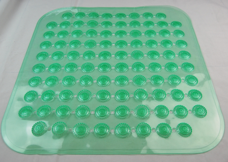 Transparent solid color square dots round beads plain color transparent bath mat non-slip mat PVC floor mat bath ma 