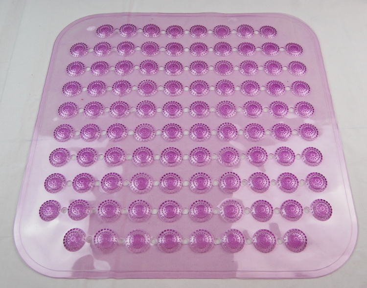 Transparent solid color square dots round beads plain color transparent bath mat non-slip mat PVC floor mat bath ma 