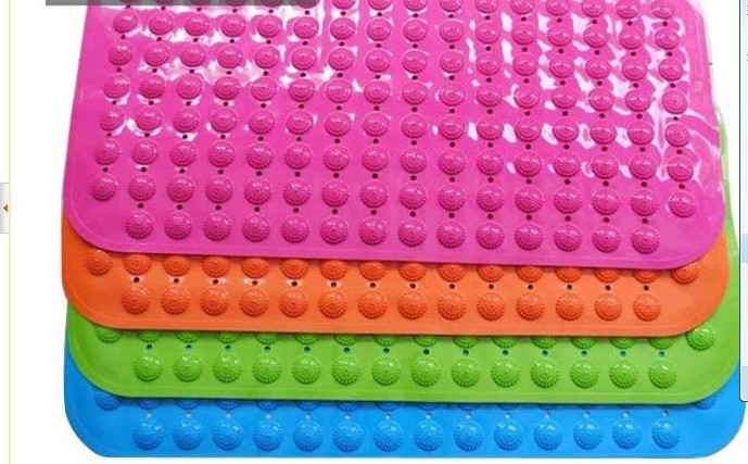 Transparent solid color square dots round beads plain color transparent bath mat non-slip mat PVC floor mat bath ma 