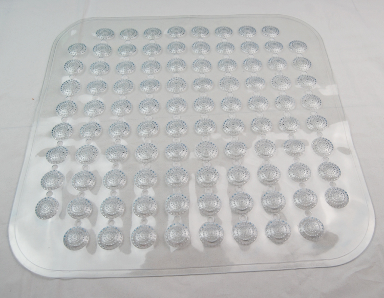 Transparent solid color square dots round beads plain color transparent bath mat non-slip mat PVC floor mat bath ma 