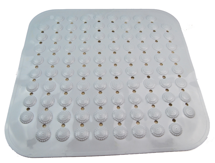 Transparent solid color square dots round beads plain color transparent bath mat non-slip mat PVC floor mat bath ma 