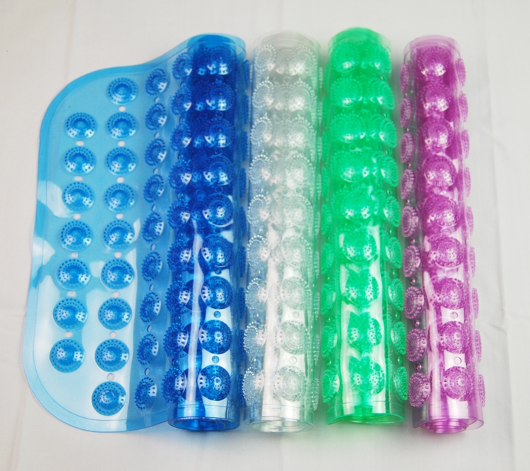 Transparent solid color square dots round beads plain color transparent bath mat non-slip mat PVC floor mat bath ma 