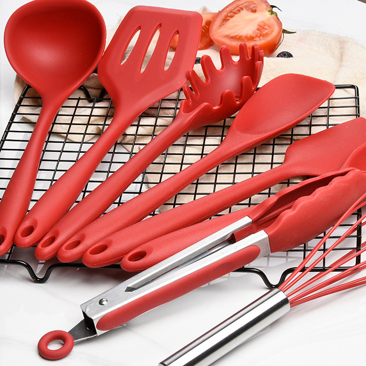 Silicone Spatula Scraper Spoon Salad Spoon Set Solid Color Creative Kitchen Tools Cooking Kitchenware Kit