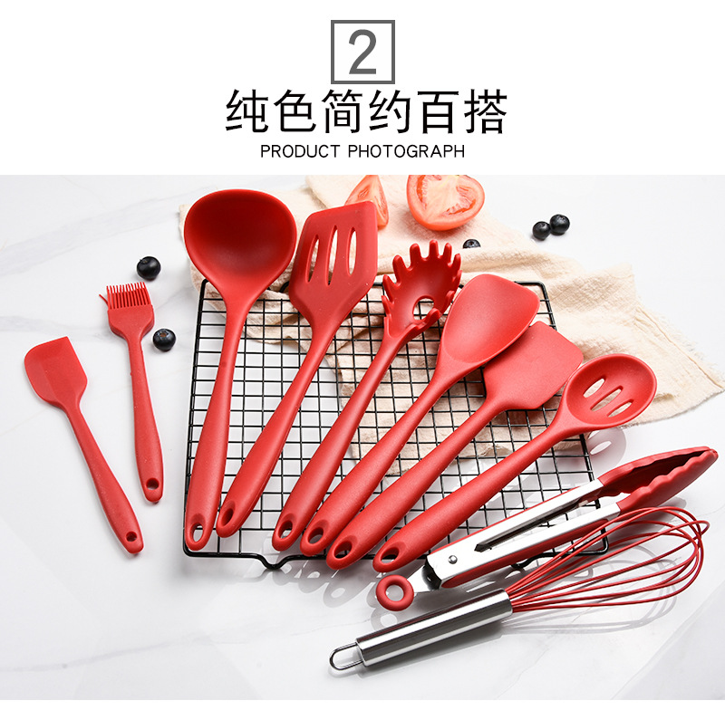 Silicone Spatula Scraper Spoon Salad Spoon Set Solid Color Creative Kitchen Tools Cooking Kitchenware Kit Silicone Spatula Scraper Spoon Salad Spoon Set Solid Color Creative Kitchen Tools Cooking Kitchenware Kit