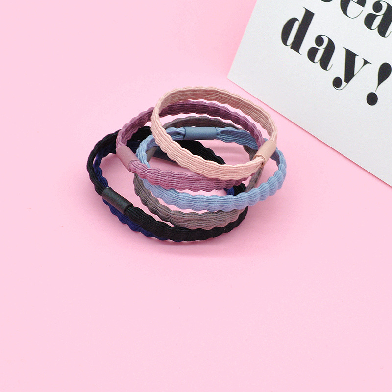 Korean Style Headband Korean Hair Accessories Flat Wave Rubber Band Base Base Hairband for Tying up Hair Hair Ring Elastic String Head Accessories