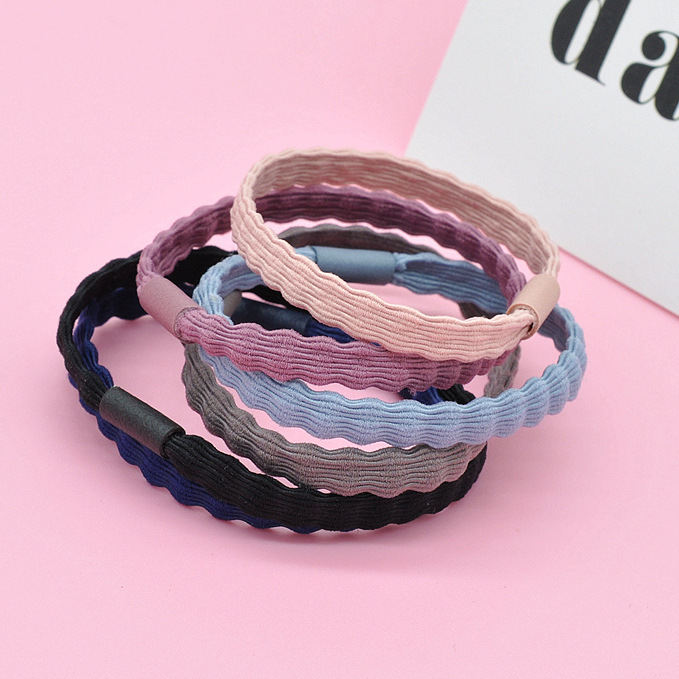 Korean Style Headband Korean Hair Accessories Flat Wave Rubber Band Base Base Hairband for Tying up Hair Hair Ring Elastic String Head Accessories