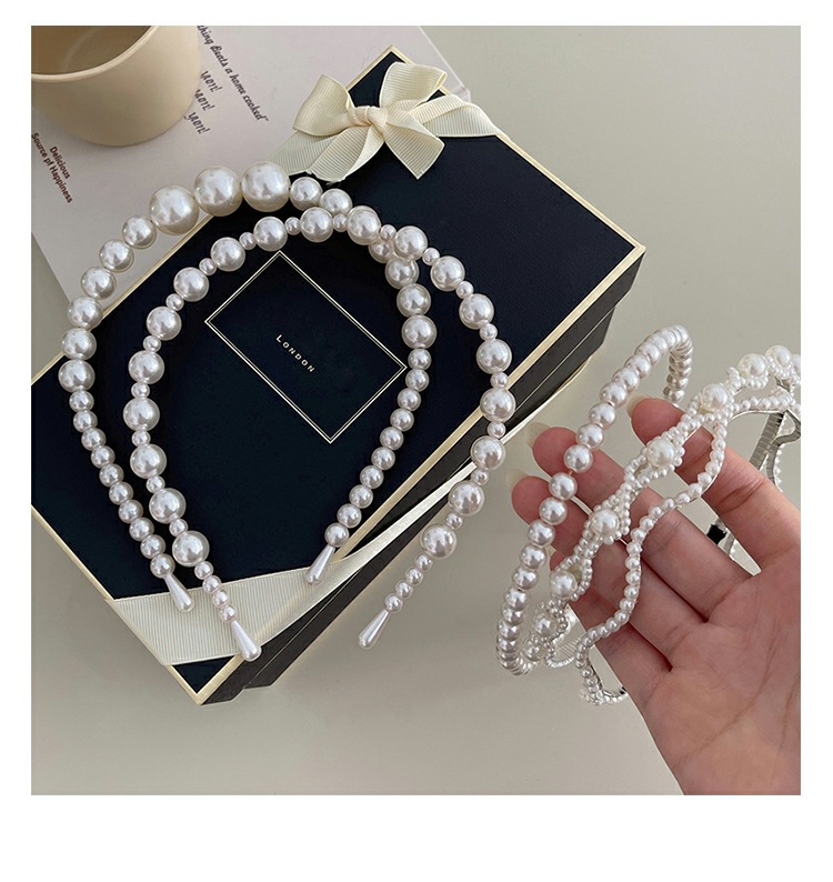 Fairy Pearl Headband Mori Style Hair Fixer Twist Wave Hair Accessories Lady Temperamental Korean Style Internet Celebrity Woven New Headband Fairy Pearl Headband Mori Style Hair Fixer Twist Wave Hair Accessories Lady Temperamental Korean Style Internet Celebrity Woven New Headband