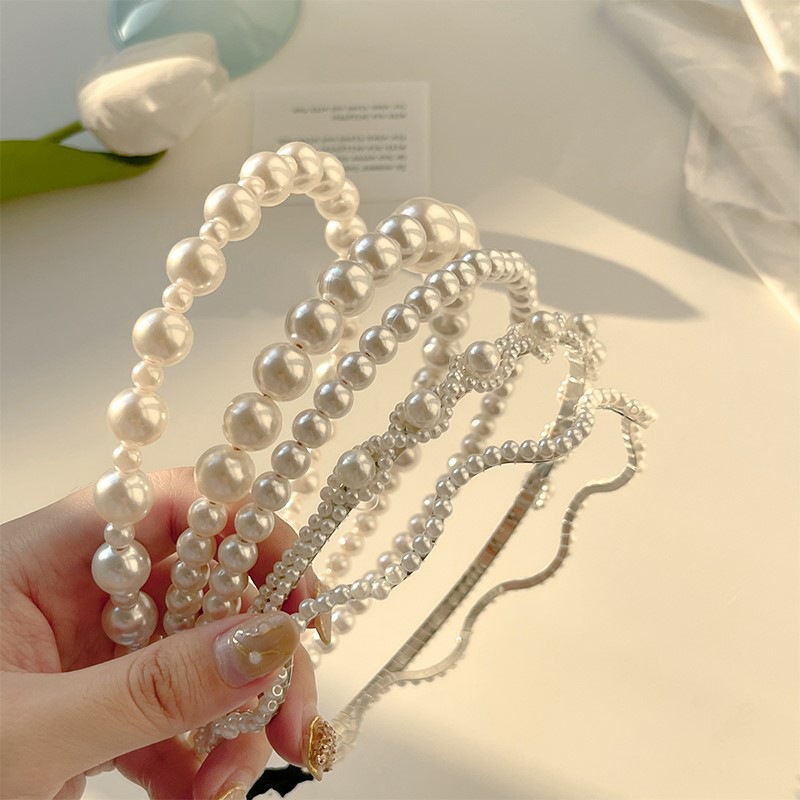 Fairy Pearl Headband Mori Style Hair Fixer Twist Wave Hair Accessories Lady Temperamental Korean Style Internet Celebrity Woven New Headband Fairy Pearl Headband Mori Style Hair Fixer Twist Wave Hair Accessories Lady Temperamental Korean Style Internet Celebrity Woven New Headband