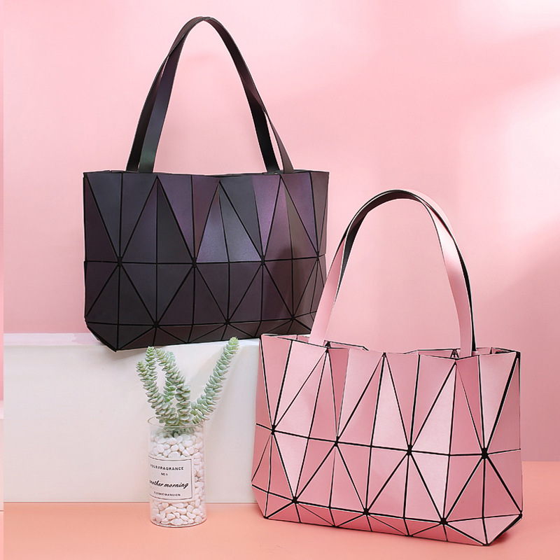 Fashion Cosmetic Bag Foldable Shoulder Bag Shopping Bag Large Capacity Rhombus Cosmetic Bag Women&#039;s Storage Bag Handbag