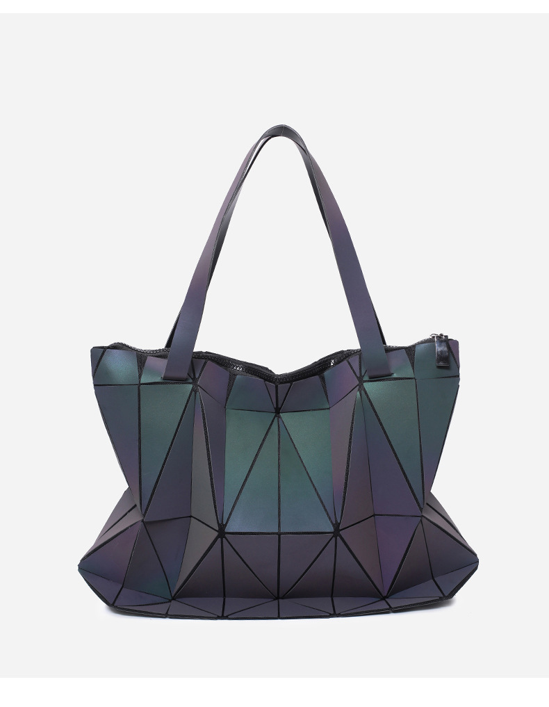 Fashion Cosmetic Bag Foldable Shoulder Bag Shopping Bag Large Capacity Rhombus Cosmetic Bag Women's Storage Bag Handbag
