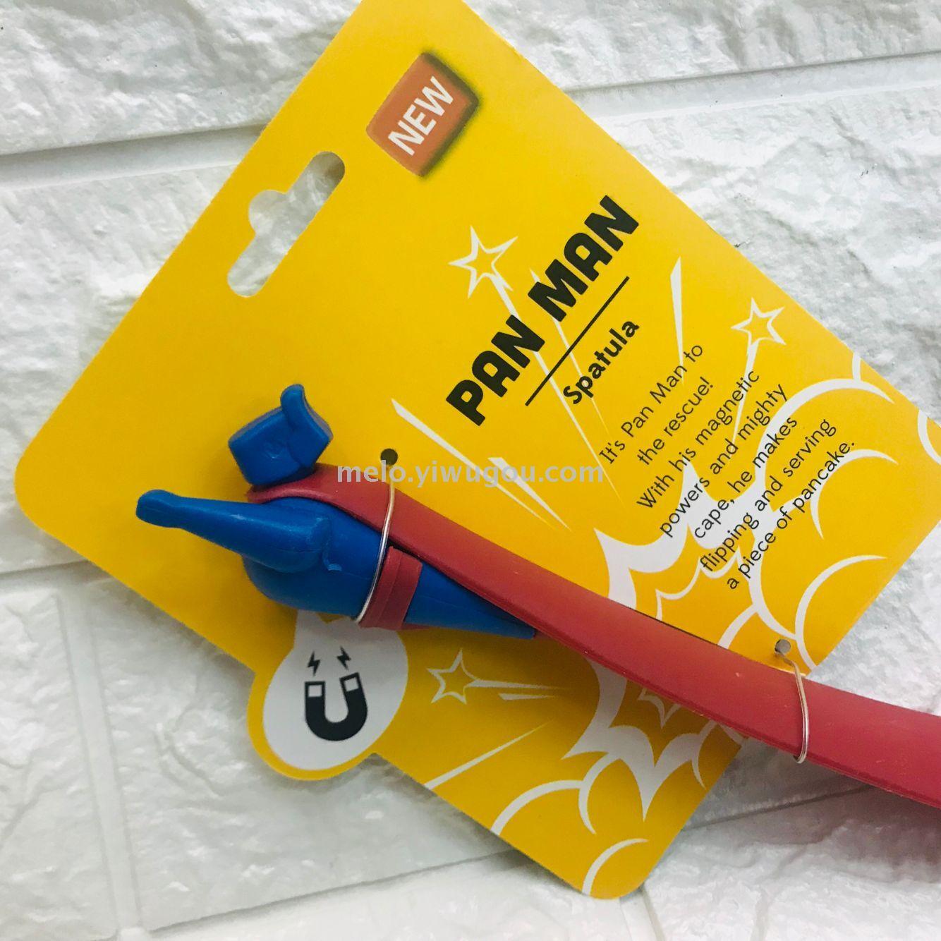 Pan man, superman spatula, magnet spatula, high temperature non-stick nylon spatula, kitchen utensils leaky spoon