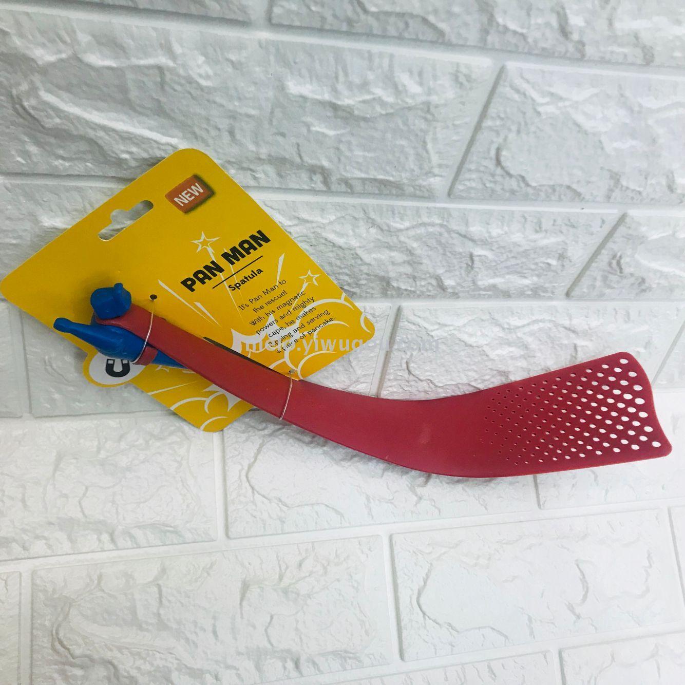 Pan man, superman spatula, magnet spatula, high temperature non-stick nylon spatula, kitchen utensils leaky spoon