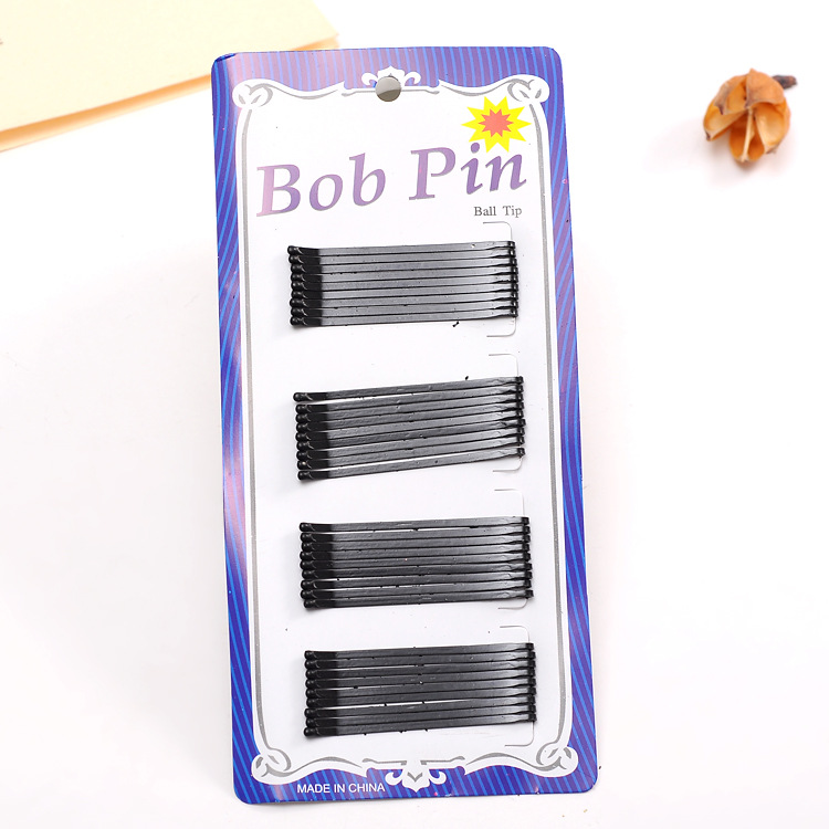 Black Wholesale Blue Card Yellow Card Updo Hair Accessories Straight Wave Steel Wire Hairpin 2 Yuan Store Supply