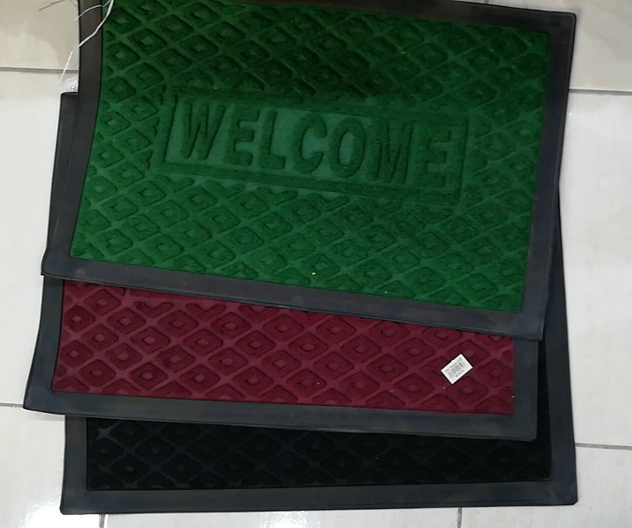 45by70cm rubber embossed mat with edge embossed floor mat non-slip mat foreign trade mat