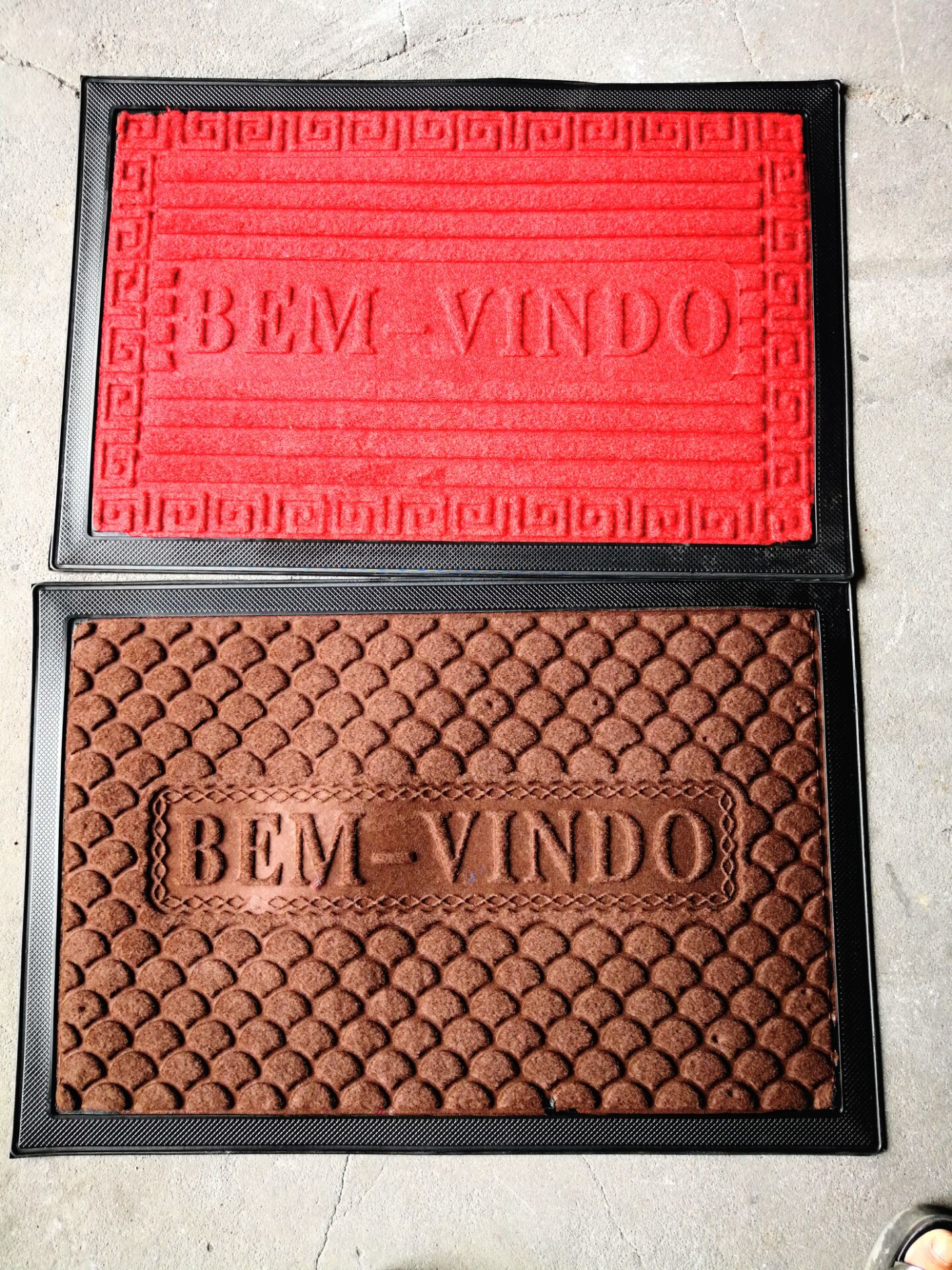 45by70cm rubber embossed mat with edge embossed floor mat non-slip mat foreign trade mat
