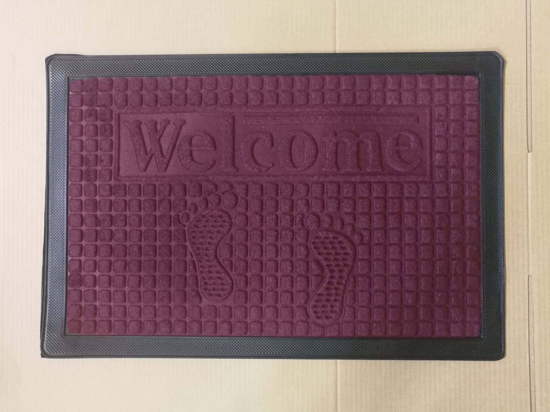 45by70cm rubber embossed mat with edge embossed floor mat non-slip mat foreign trade mat