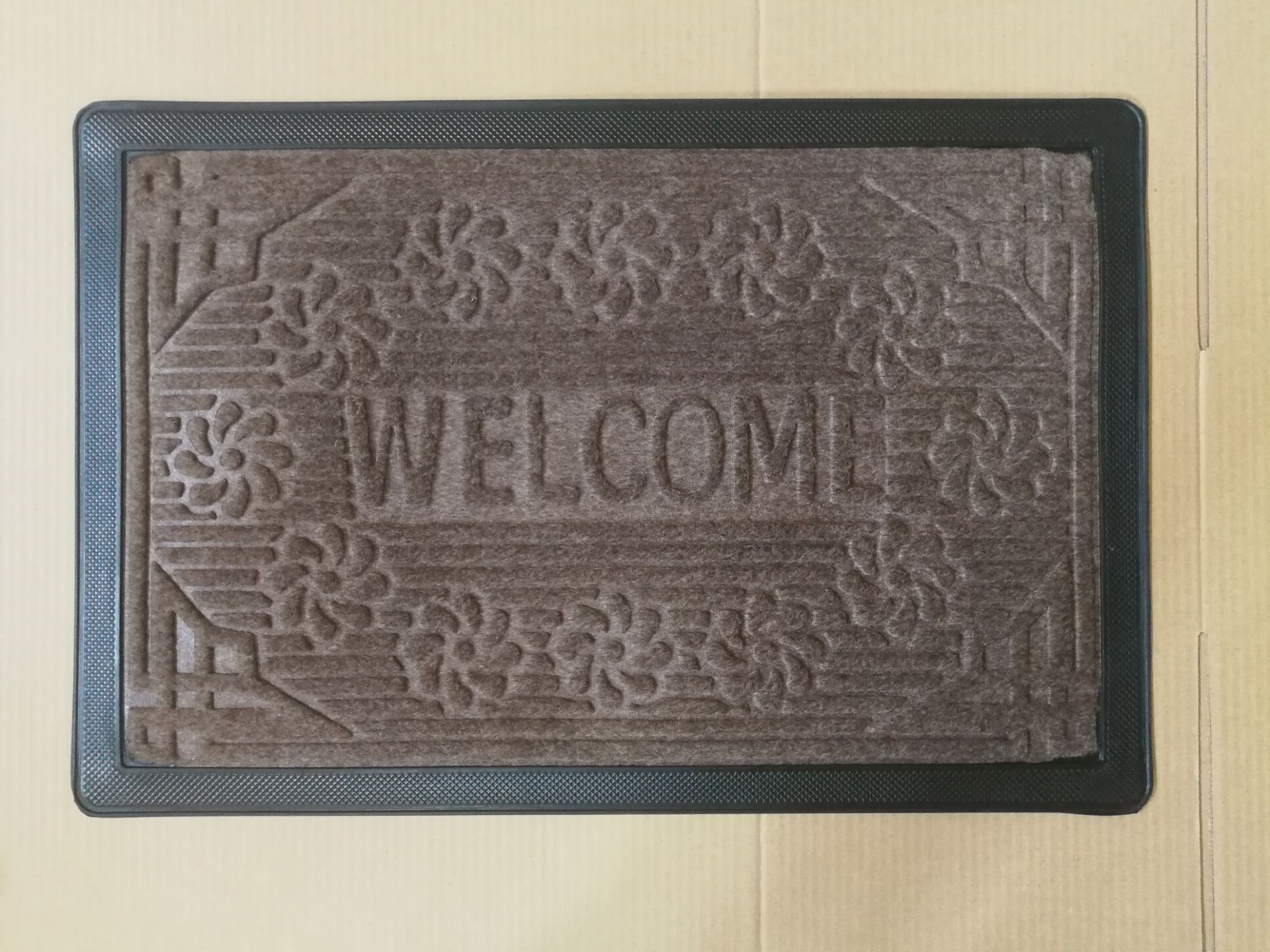 45by70cm rubber embossed mat with edge embossed floor mat non-slip mat foreign trade mat