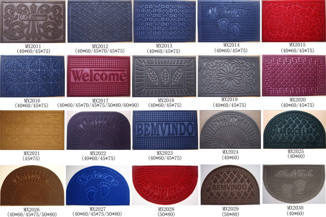 45*75cm rubber mat embossed with edge embossed floor mat door mat absorbent non-slip mat foot pad