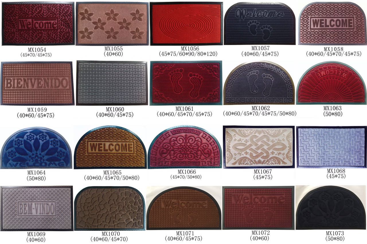 45*75cm rubber mat embossed with edge embossed floor mat door mat absorbent non-slip mat foot pad